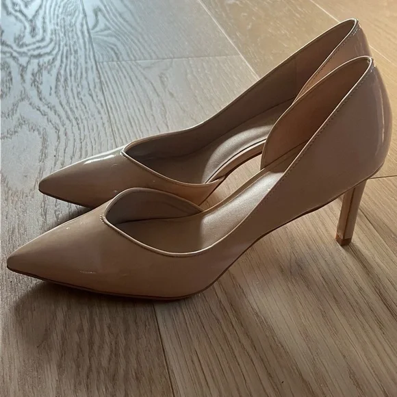 Stuart Weitzman Nude Patent Stiletto Pumps Size 7 - Picture 7 of 14